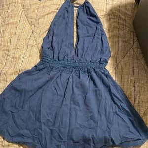 Blue Romper Dress - Backless